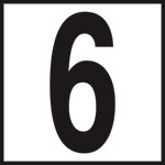 Inlays 6" Ceramic Tile Markers - NO Series - 5" Numbers