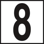 Inlays 6" Ceramic Tile Markers - NO Series - 5" Numbers