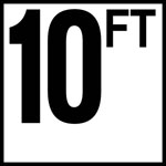 Inlays 6" Ceramic Tile Markers - FT Series - 4" Top Print Numbers