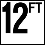 Inlays 6" Ceramic Tile Markers - FT Series - 4" Top Print Numbers