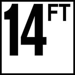 Inlays 6" Ceramic Tile Markers - FT Series - 4" Top Print Numbers