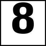 Inlays 6" Ceramic Tile Markers - NO Series - 4" Top Print Numbers