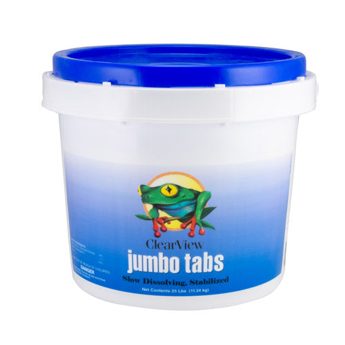 ClearView 3" Jumbo Tabs Chlorine Tablets - 25 Pounds - Unwrapped