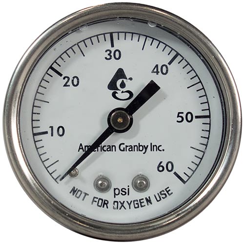 American Granby Glycerine Pressure Gauge - Back Mount - SS