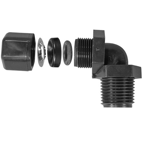 Parker Elbow Compression Fitting - 1/2" Thread x 3/8" Tubing